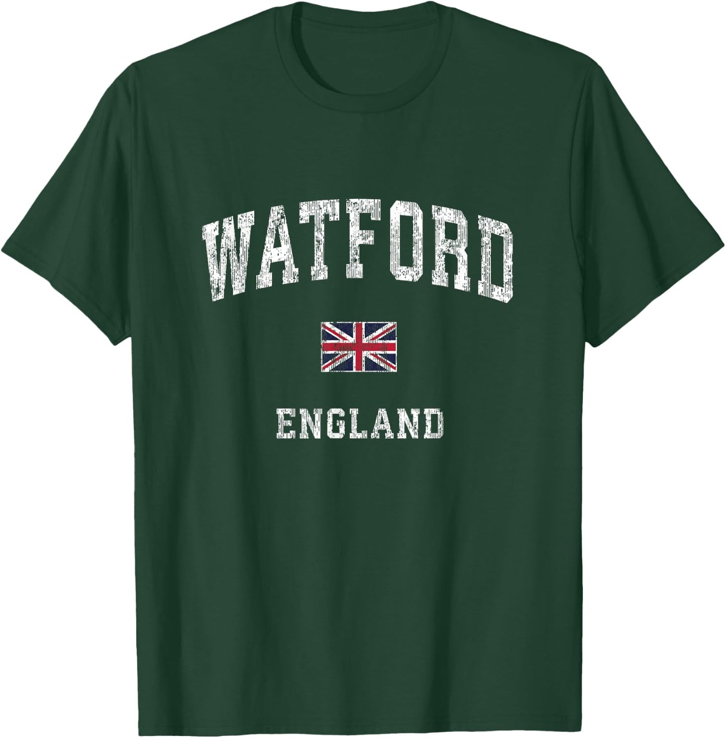 Watford England Vintage Athletic Sports Design T-Shirt - T-Shirt | Forest