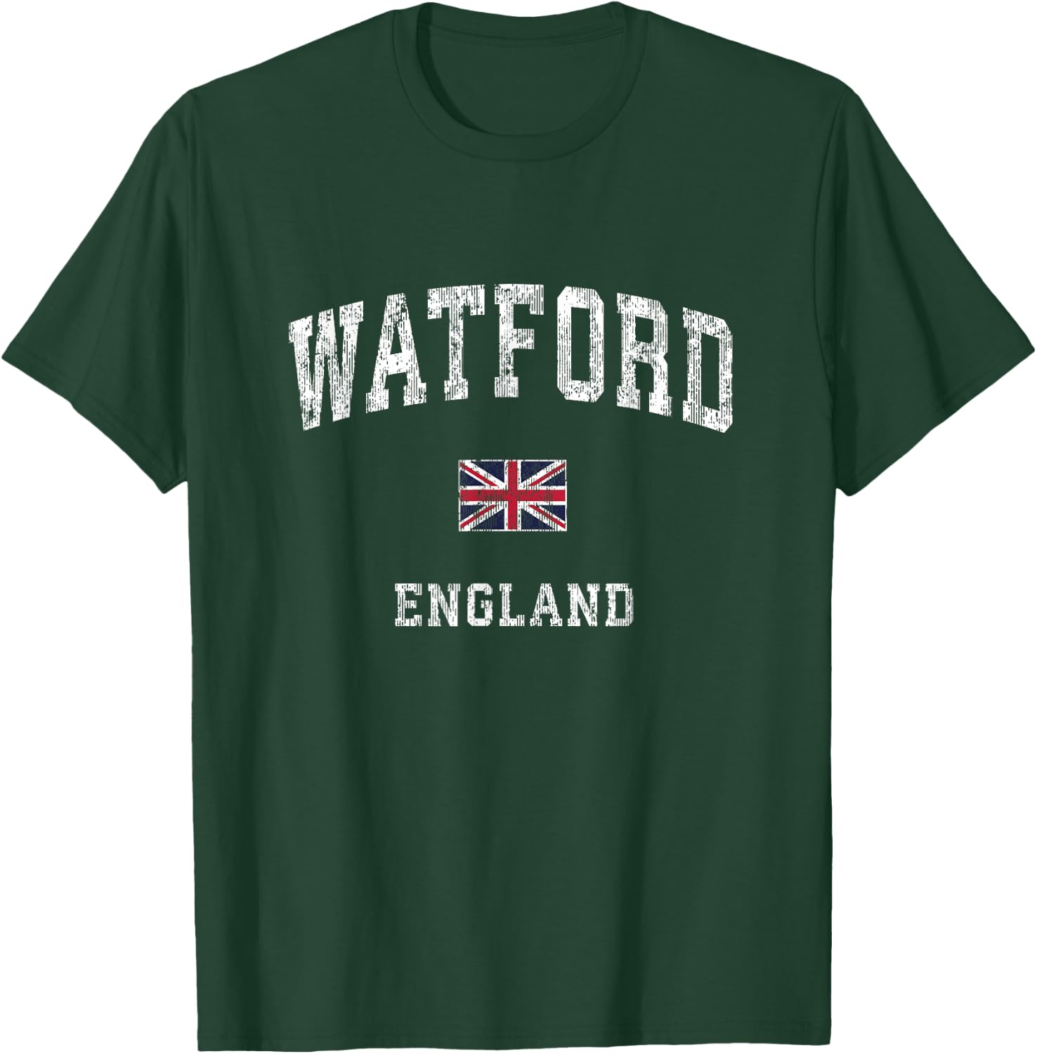 Watford England Vintage Athletic Sports Design T-Shirt - T-Shirt | Forest