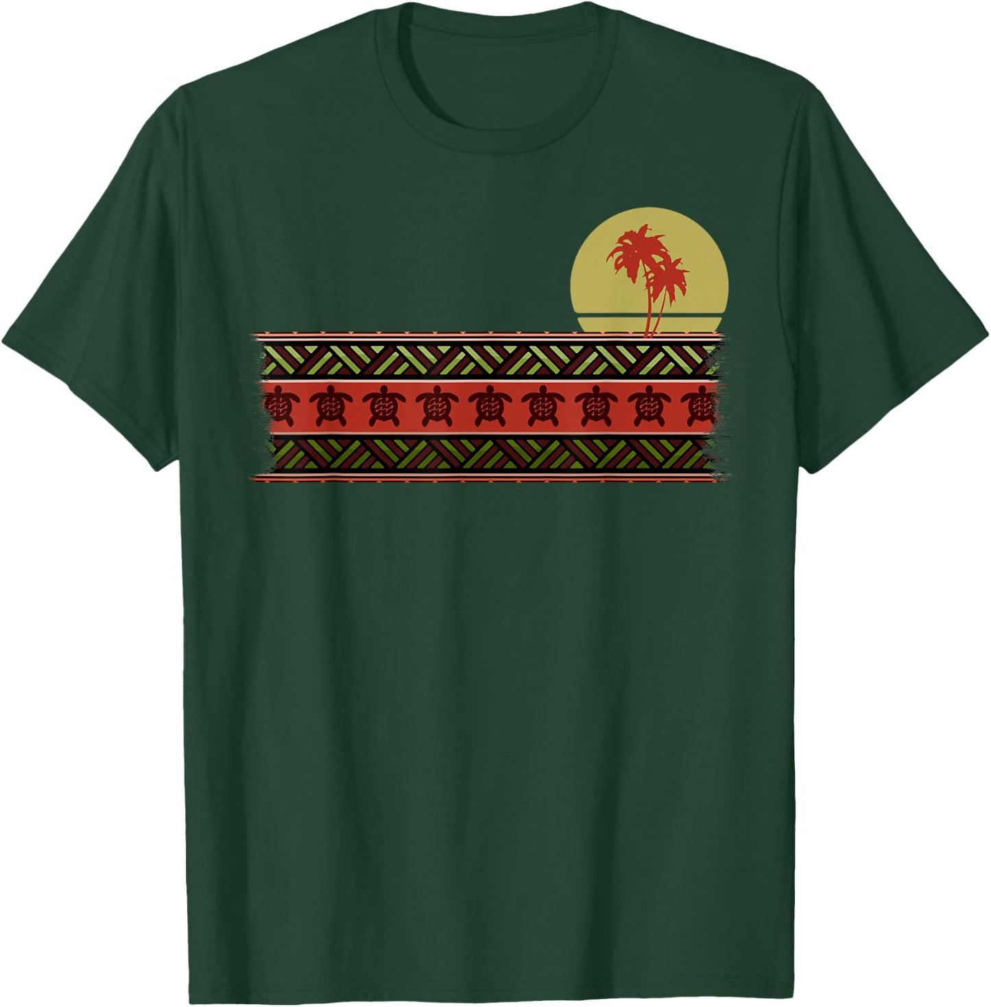 Hawaii Sea Turtle Maori Tribal New Zealand Polynesian Sun II T-Shirt - T-Shirt | Forest