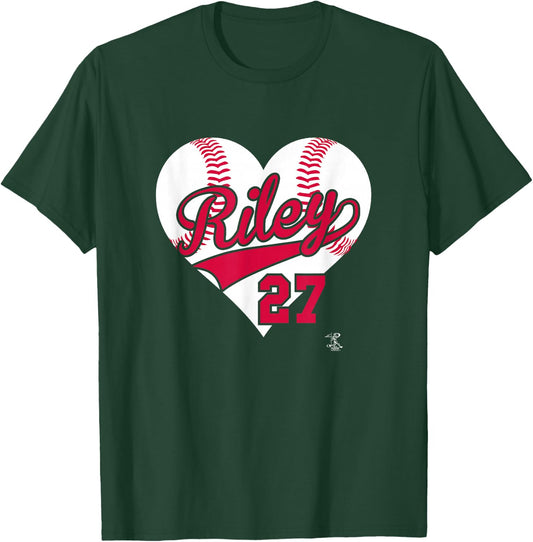 Austin Riley Baseball Heart Gameday T-Shirt - T-Shirt | Forest