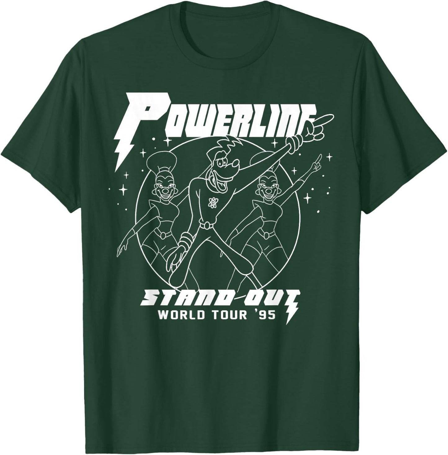 Disney A Goofy Movie Powerline World Tour Outline Poster T-Shirt - T-Shirt | Forest