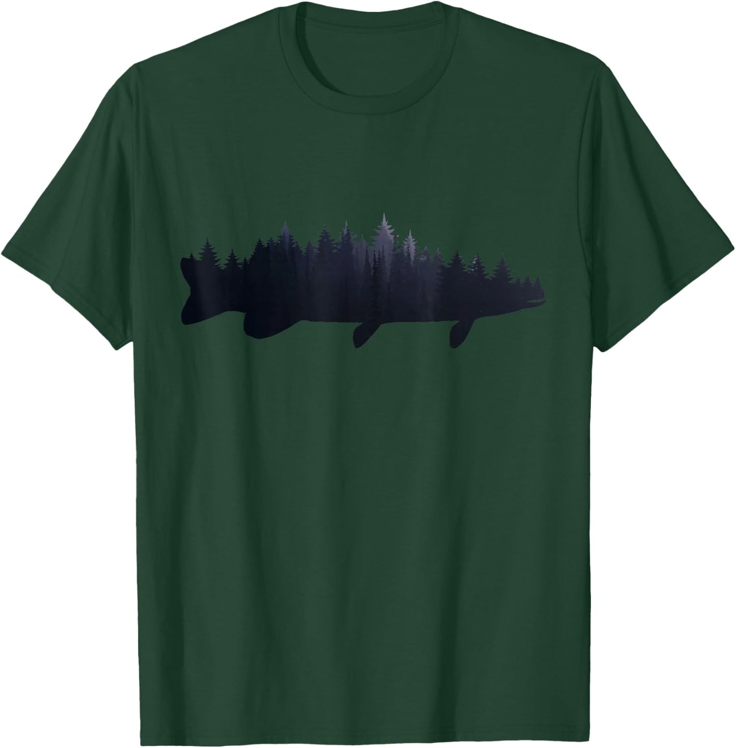 Musky Pike Fishing Forest Fish Nature Outdoor Fisherman T-Shirt - T-Shirt | Forest