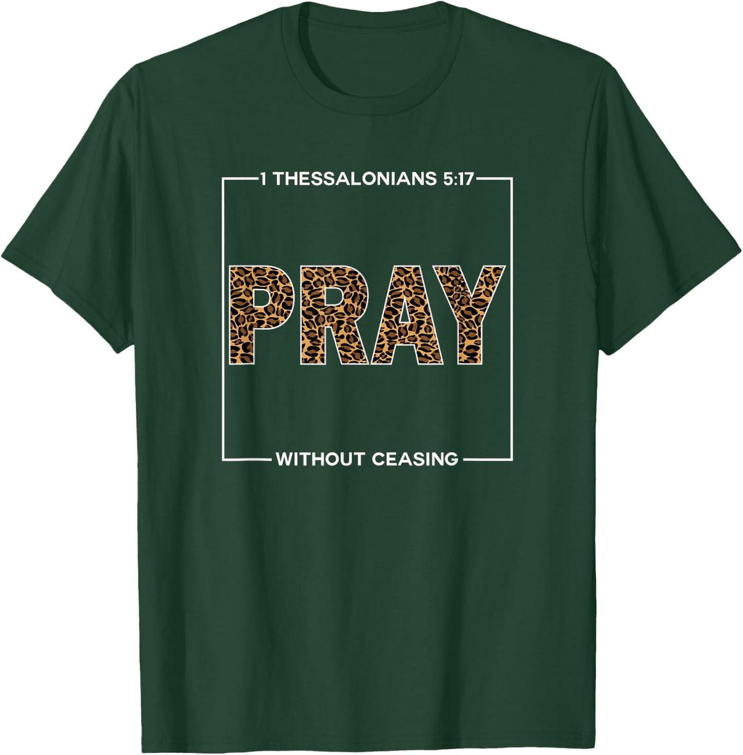 Pray Cheetah Print Bible Scripture Gifts for Christians T-Shirt - T-Shirt | Forest