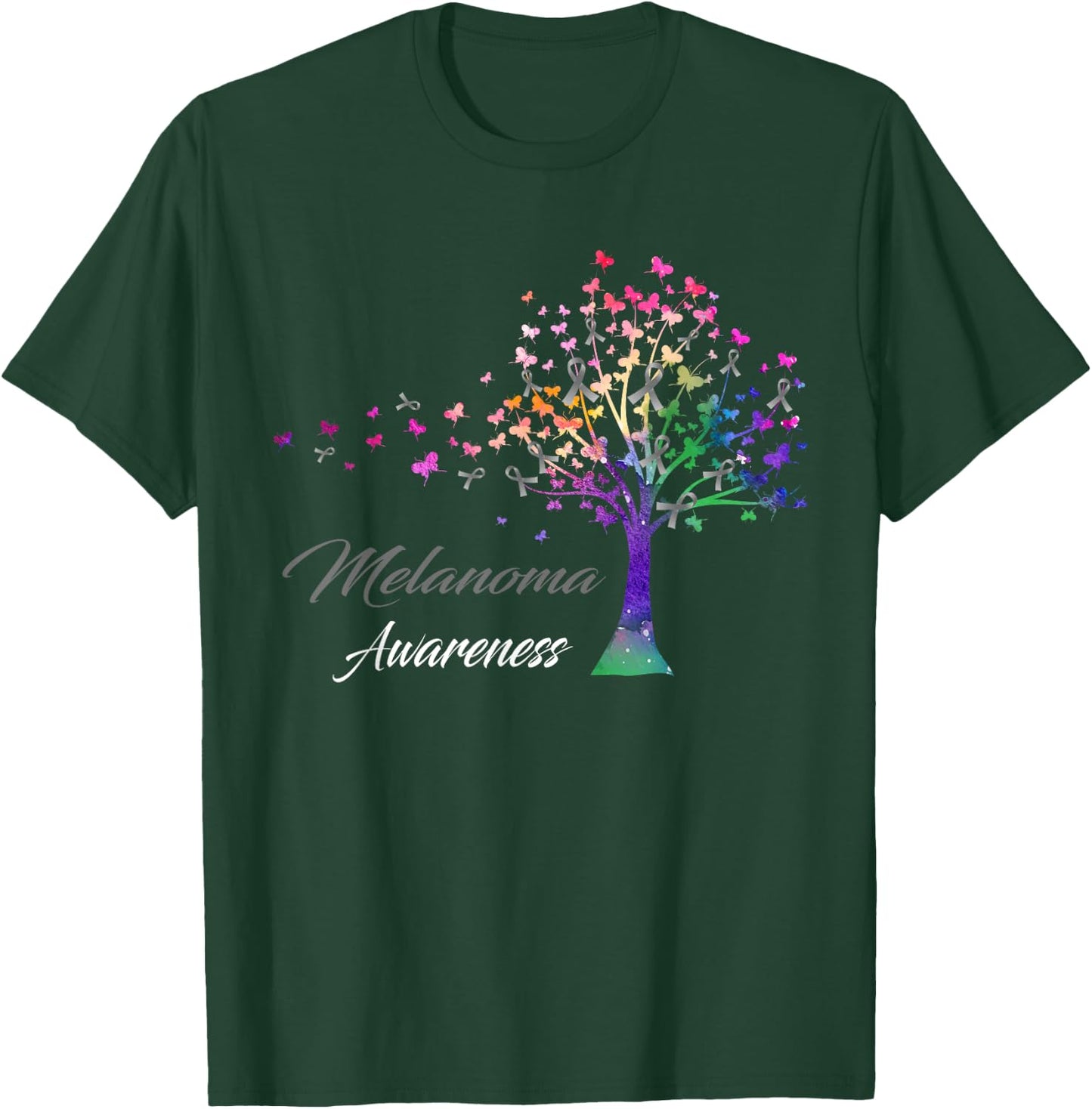 Tree Ribbon Melanoma Awareness T-Shirt - T-Shirt | Forest