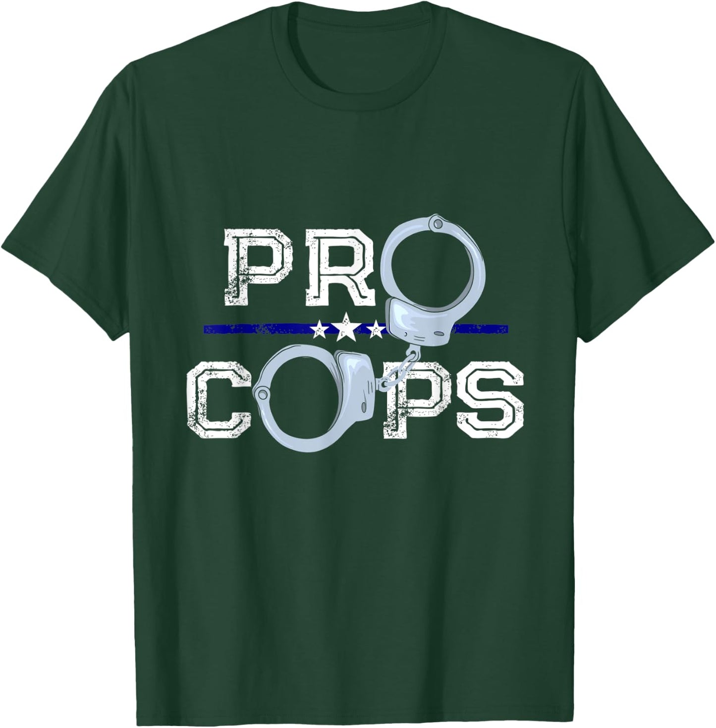 Pro Cops Blue Line Police Officer Supporter T-Shirt - T-Shirt | Forest