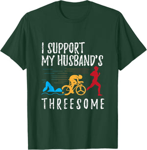 Funny Wife Triathlete Men Women Triathlon T-Shirt - T-Shirt | Forest