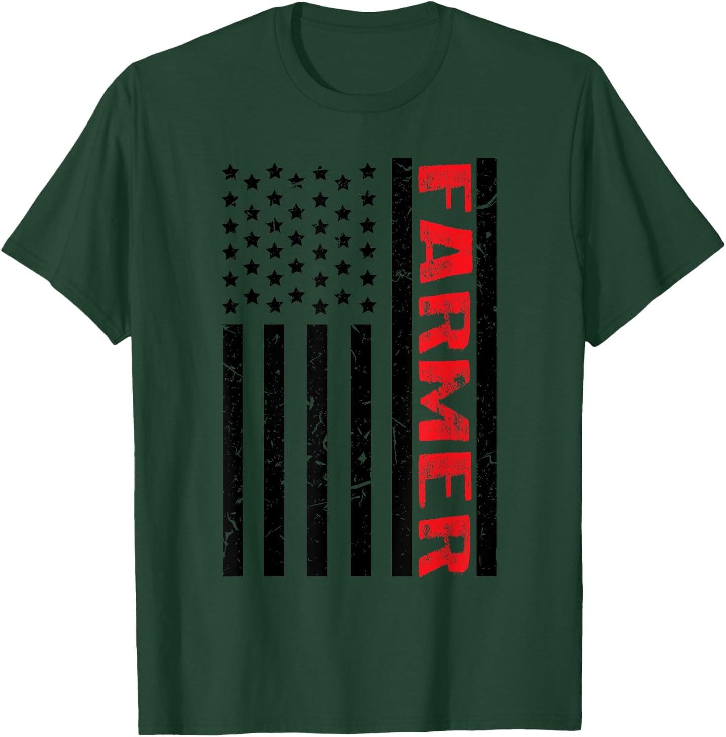 4th Of July Farmer American Farm Cow Tractor Flag Patriotism Kids Men T-Shirt - T-Shirt | Forest