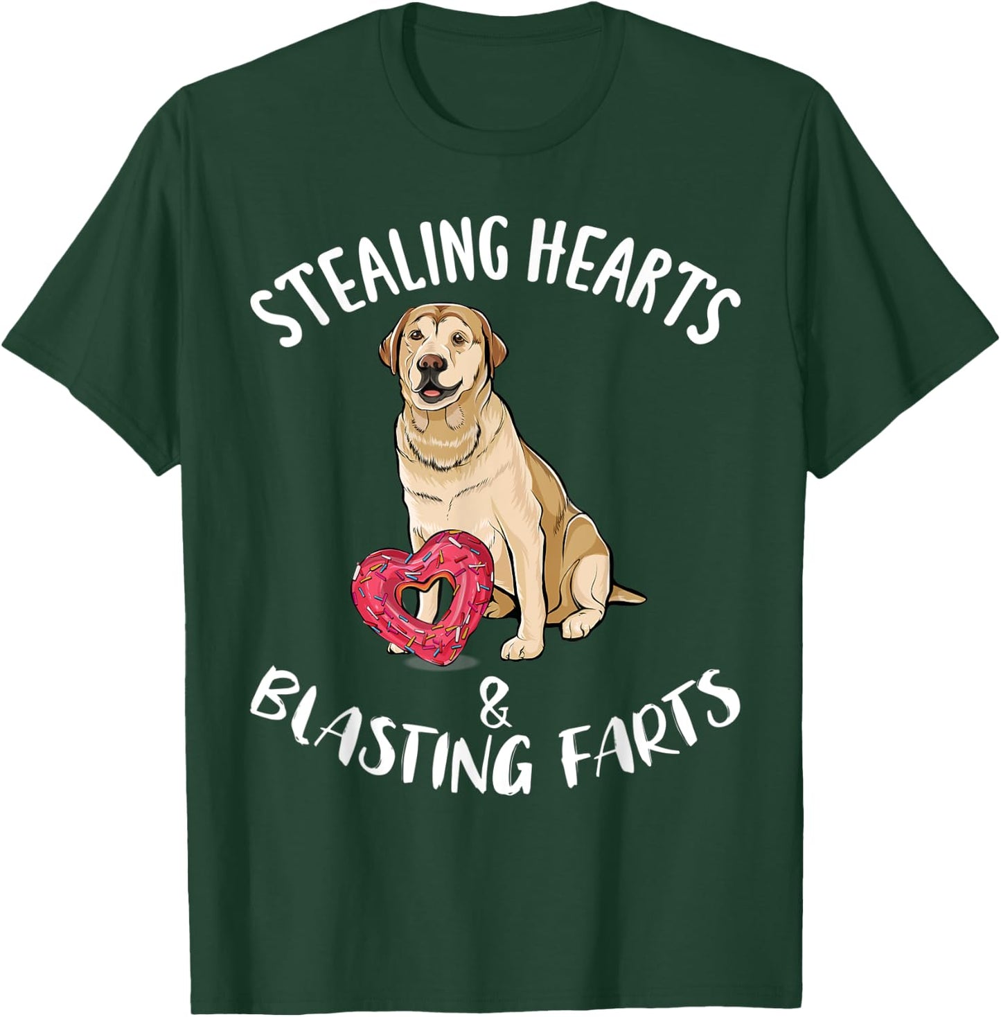 Stealing Hearts Blasting Farts Labrador Retriever Valentines T-Shirt - T-Shirt | Forest