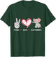 peace love Elephants gifts women kids boys girls T-Shirt - T-Shirt | Forest