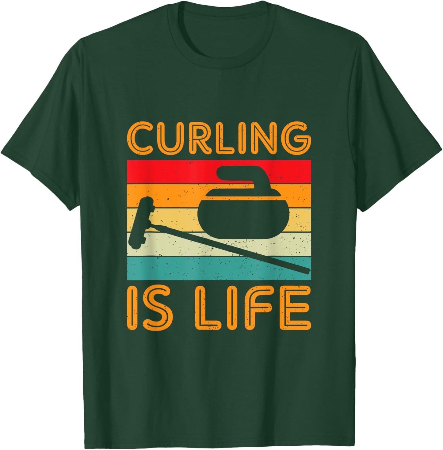 Curling Is Life Winter Sports Lover Design T-Shirt - T-Shirt | Forest