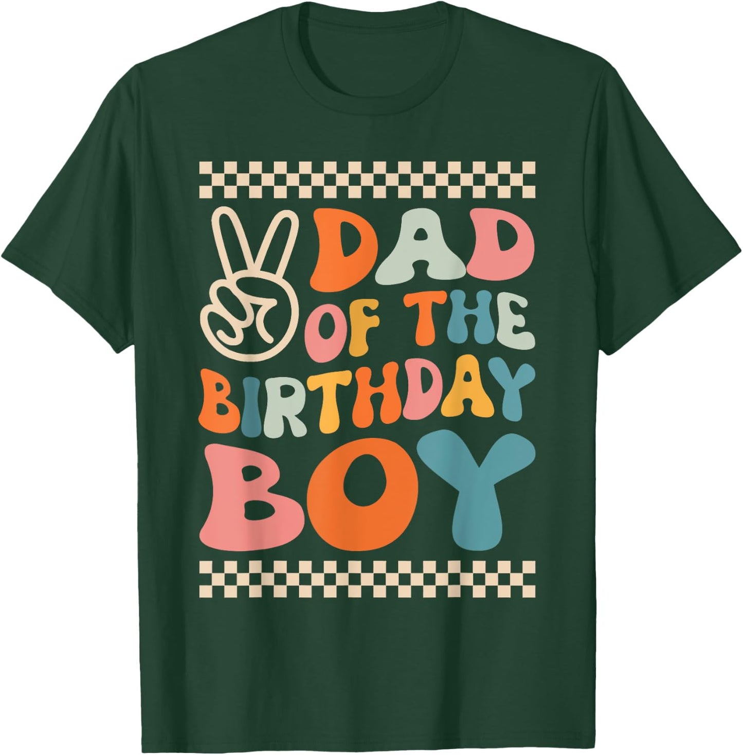 Dad Of The Birthday Boy Groovy Themed Family Fatching T-Shirt - T-Shirt | Forest