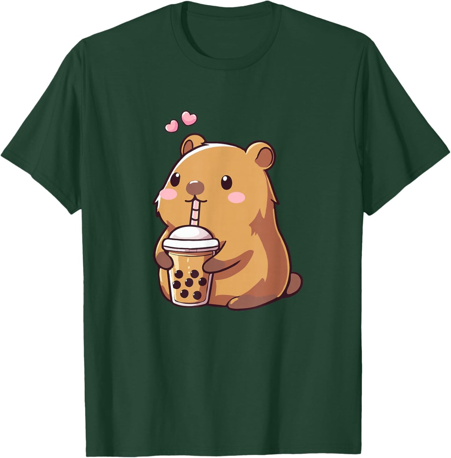 Capybara Boba Bubble Tea Kids Girls Kids Kawaii Capybara T-Shirt - T-Shirt | Forest