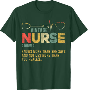 Vintage Nurse Definition Hospital Medical Registered Nursing T-Shirt - T-Shirt | Forest