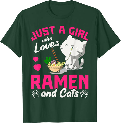 Just A Girl Who Loves Ramen And Cats Cute Animal Gift Ramen