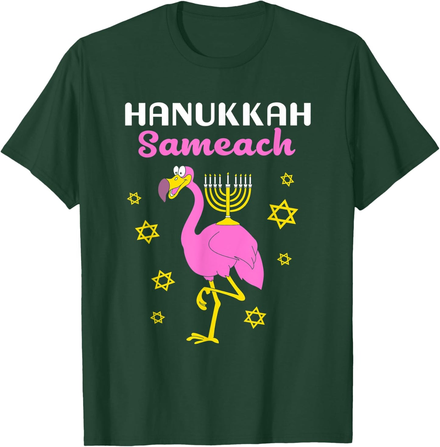 Hanukkah Flamingo Hanukkah Sameach T-Shirt - T-Shirt | Forest