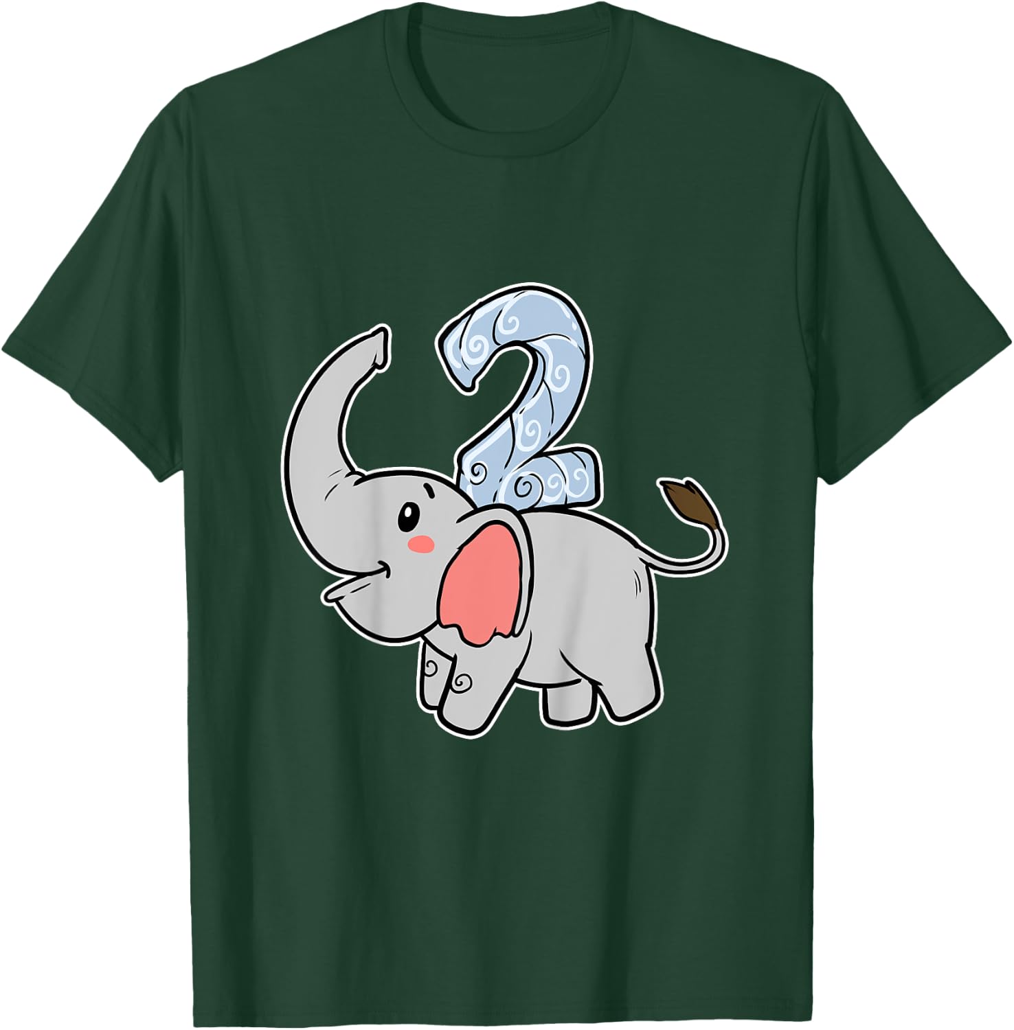 Happy Birthday Party 2 Two Years Elephant Second Year Birth T-Shirt - T-Shirt | Forest