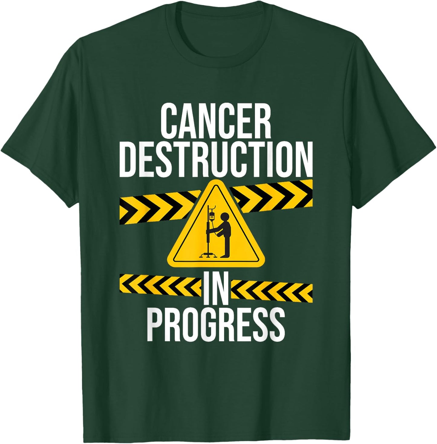 Cancer Survivor Shirts Cancer Destruction in Progress - Cancer Fighter - Adult - Black - Short Sleeve - Classic Fit - Cotton Blend, Polyester Blend - Machine Wash - Small T-Shirt - T-Shirt | Forest