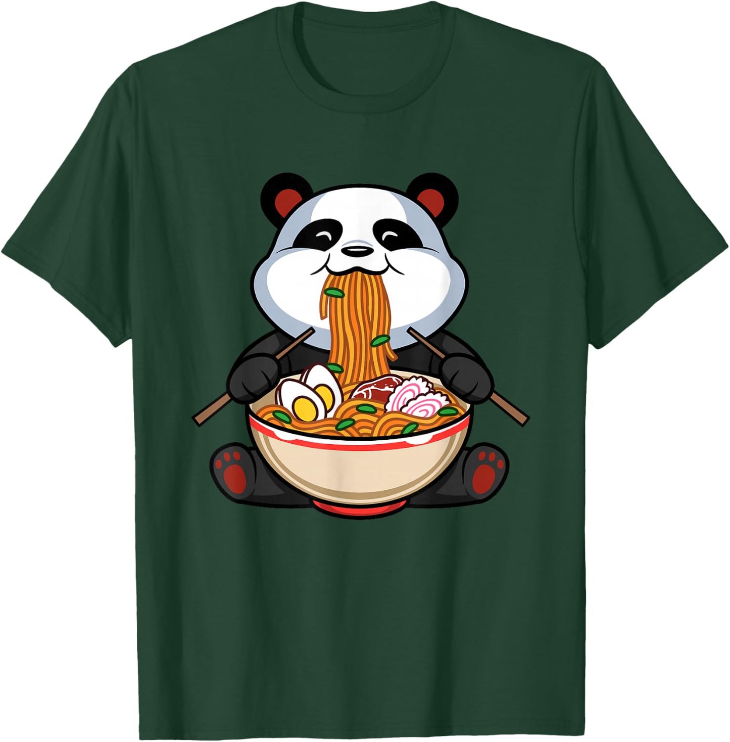 Awesome Otaku Japanime Lover Outfit Men Women Kids Funny Cute Kawaii Panda Ramen Noodles Japanese Anime Gift T-Shirt - T-Shirt | Forest