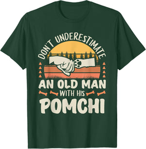 Pomchi Shirt Men Women Dog Mom Dog Lover T-Shirt - T-Shirt | Forest