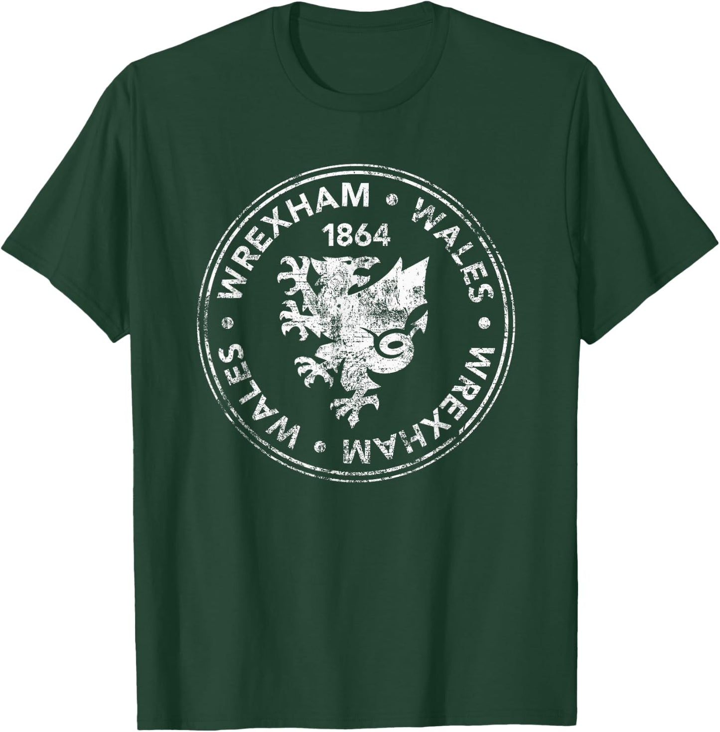 Wrexham Wales 1864 Distressed T-Shirt - T-Shirt | Forest