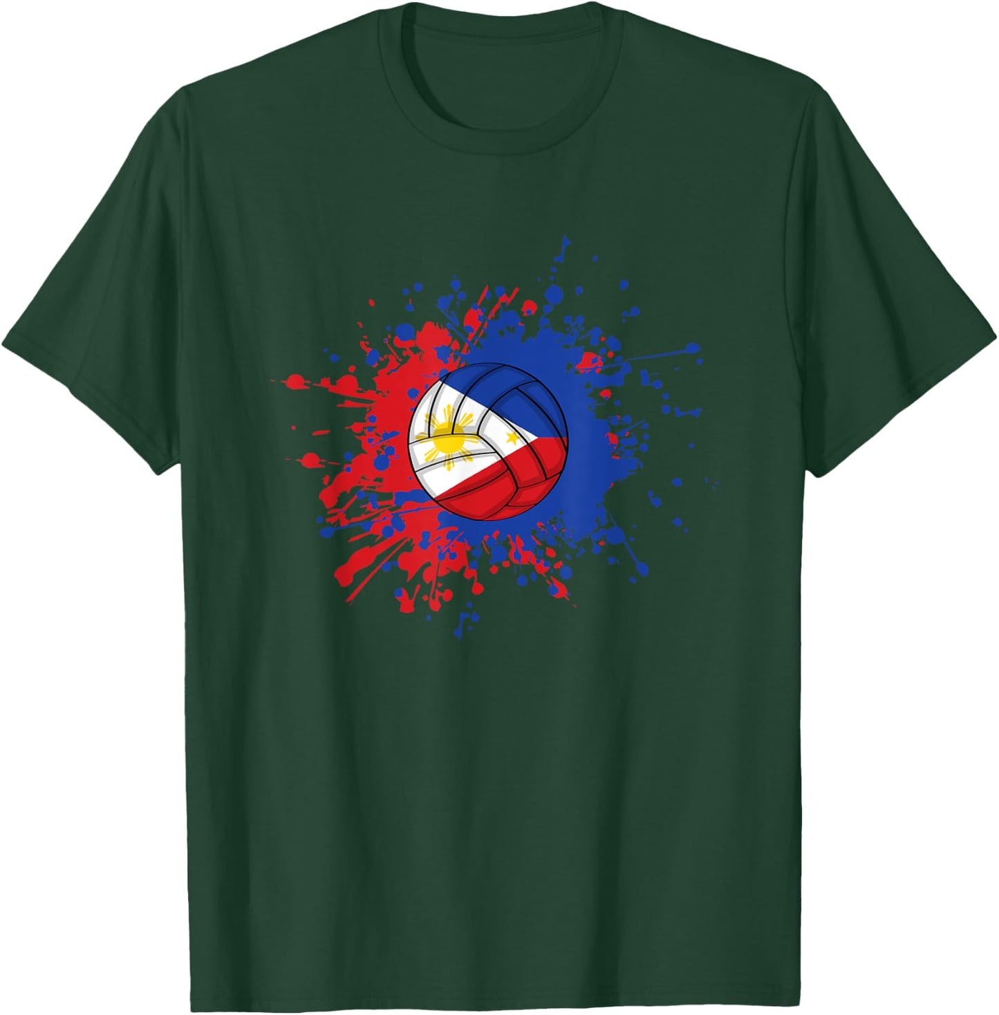 Philippine Volleyball With The Flag Of Philippines T-Shirt - T-Shirt | Forest