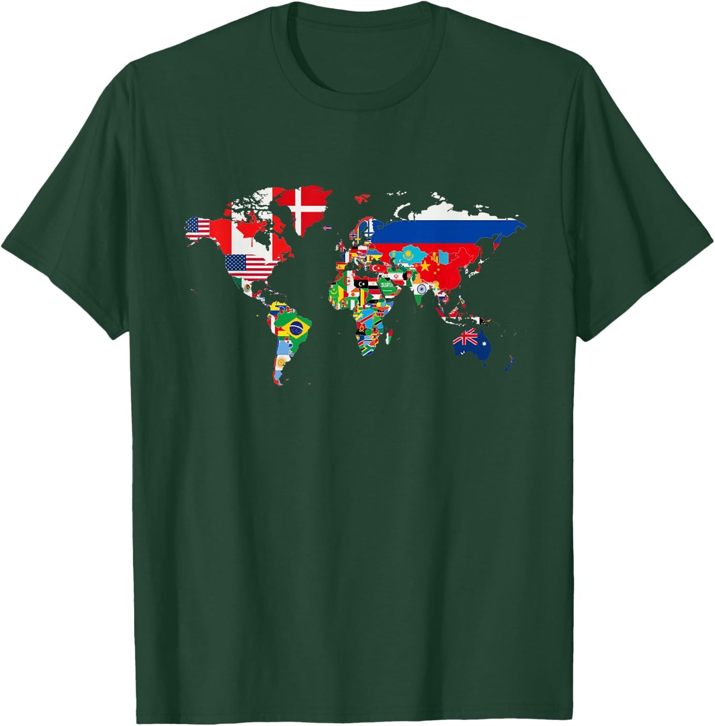 International world flags and world map for children T-Shirt - T-Shirt | Forest