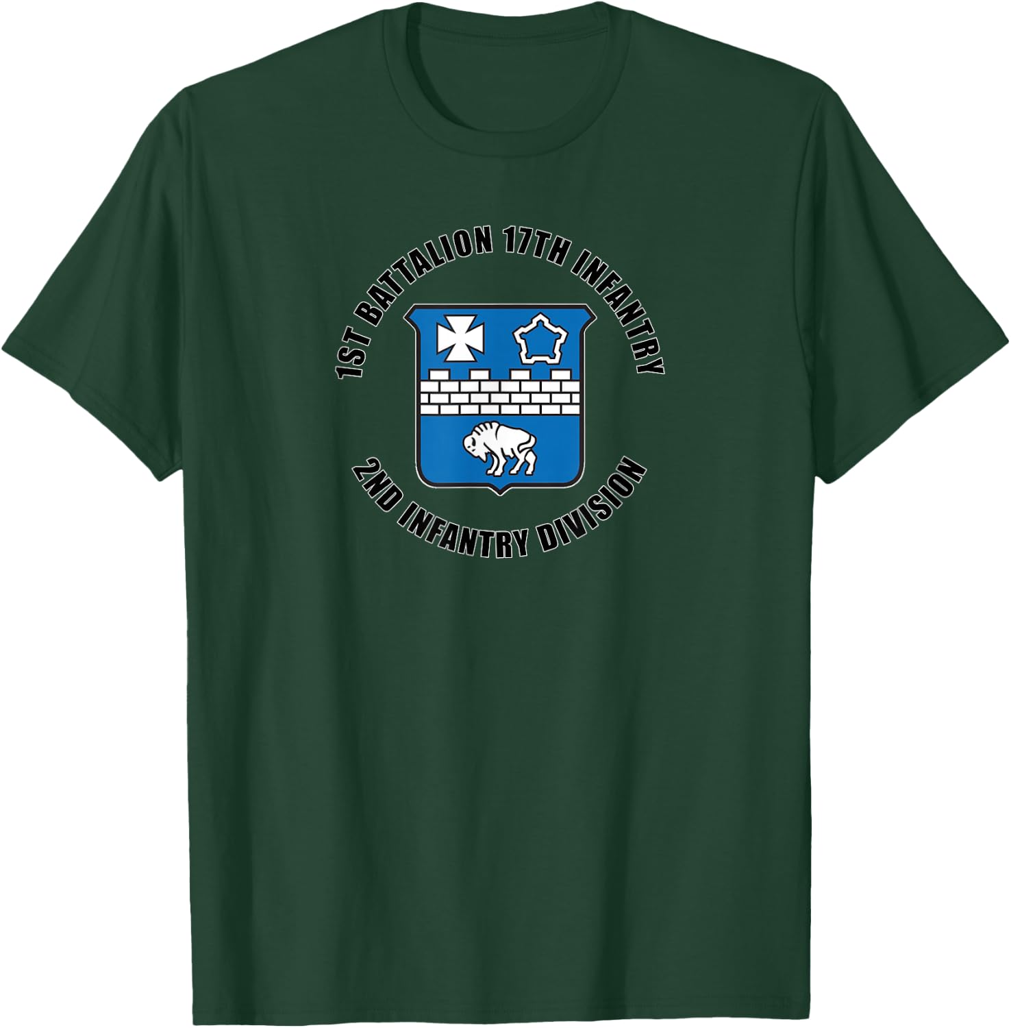1st Battalion 17th Infantry 2nd Infantry Division Gift T-Shirt - T-Shirt | Forest
