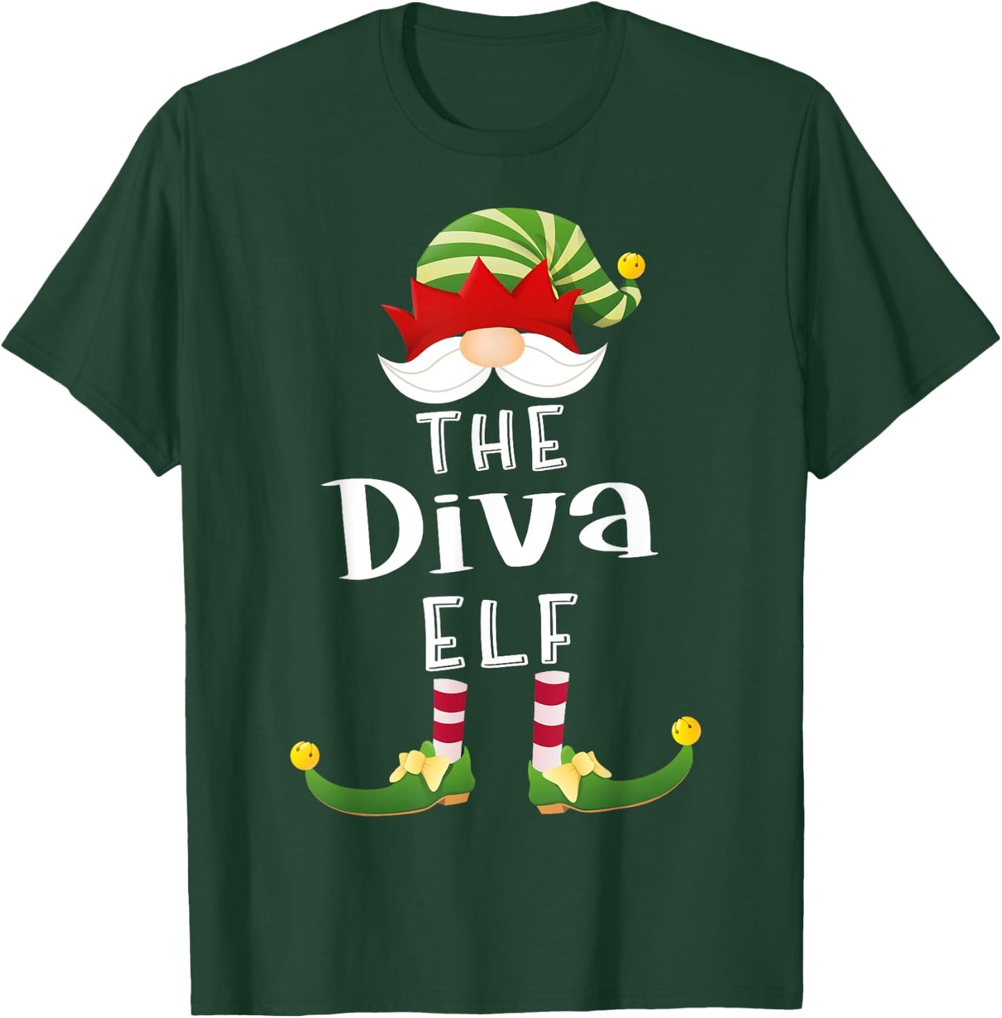 Diva Elf Group Christmas Funny Pajama Party T-Shirt - T-Shirt | Forest