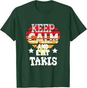 Retro Heart Keep Calm And Eat Takis Foodies Design 2024 T-Shirt - T-Shirt | Forest