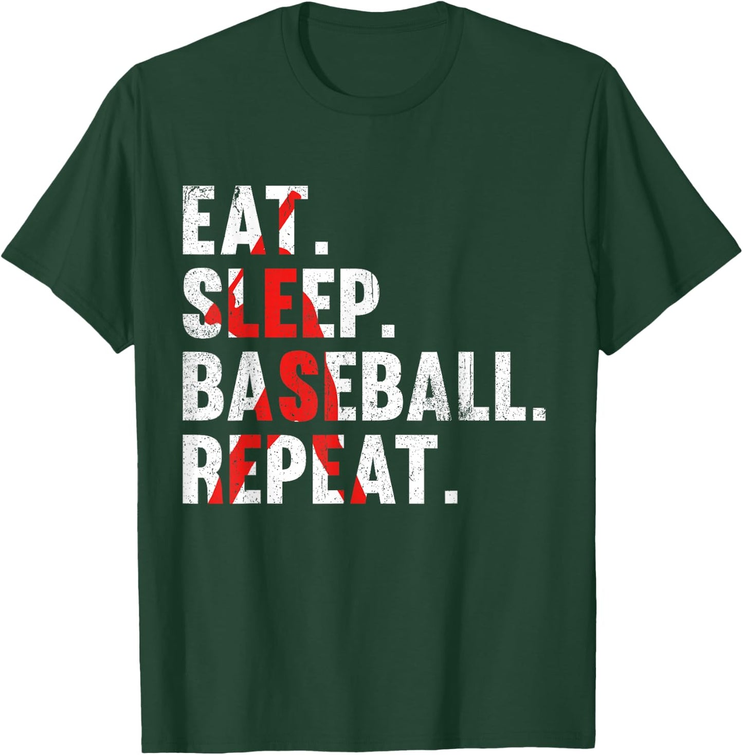 Eat Sleep Baseball Repeat, Funny for Sport Lovers T-Shirt - T-Shirt | Forest