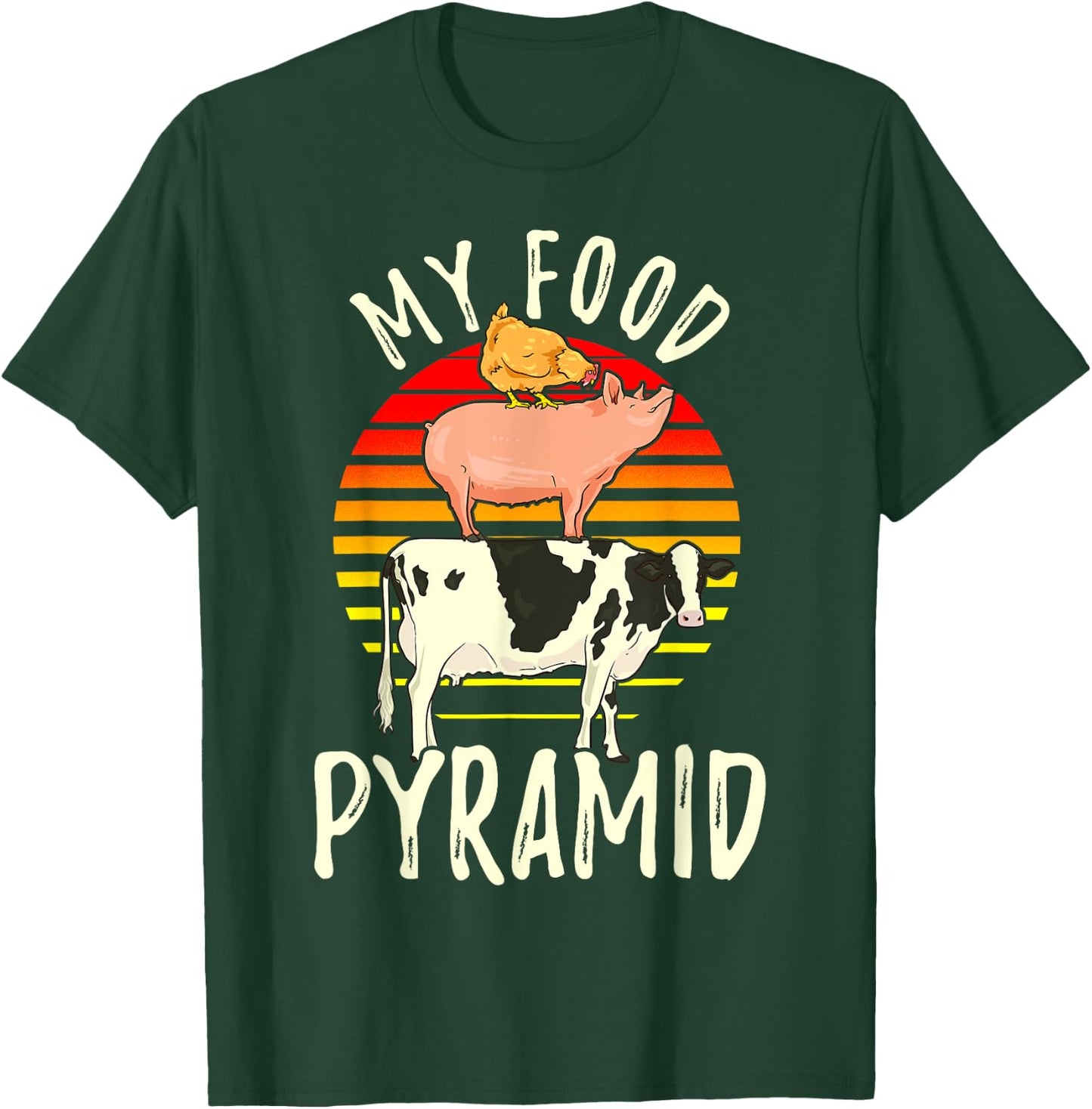 My Food Pyramid Meat Eater Carnivore Diet Food Nutrition Fun T-Shirt - T-Shirt | Forest