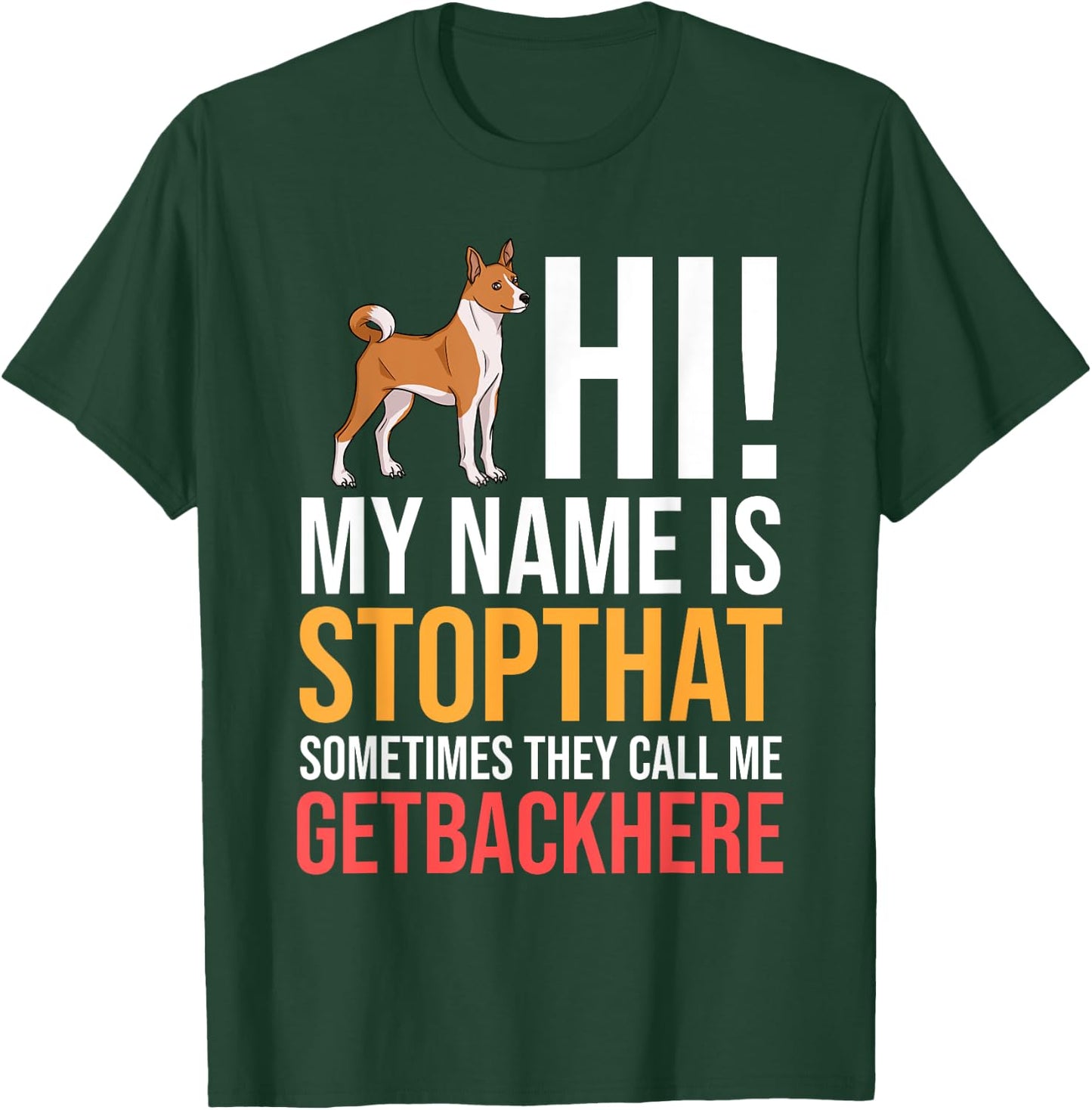 Basenji Dog Puppies Owner Lover Men Women Girls Kids T-Shirt - T-Shirt | Forest