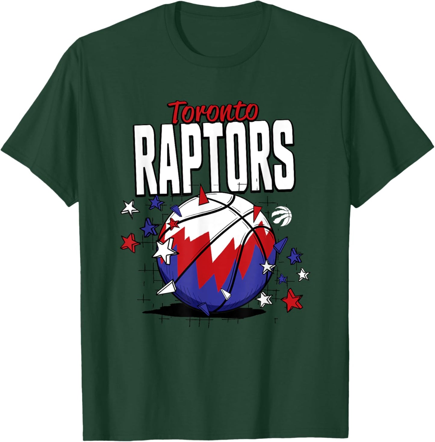 NBA Toronto Raptors Basketball Doodle Stars T-Shirt - T-Shirt | Forest