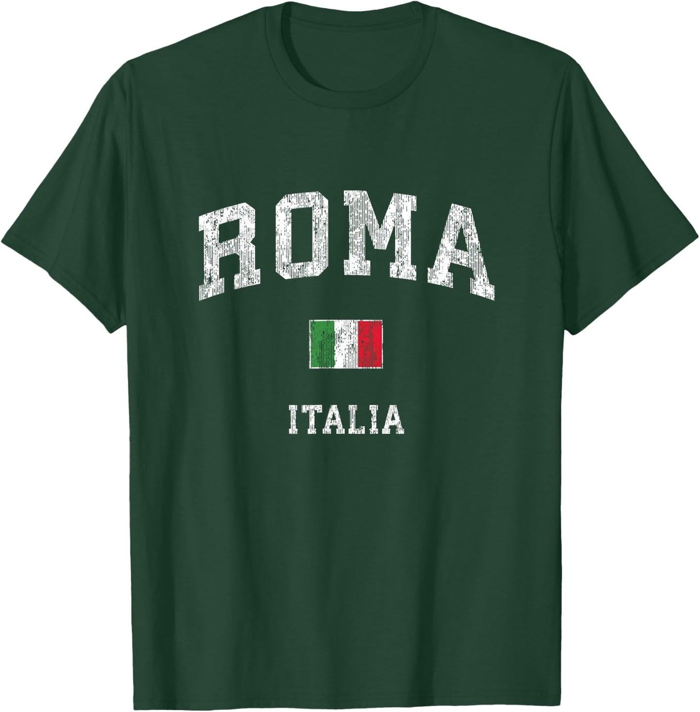 Roma Italia Rome Italy Vintage Athletic Sports Design T-Shirt - T-Shirt | Forest