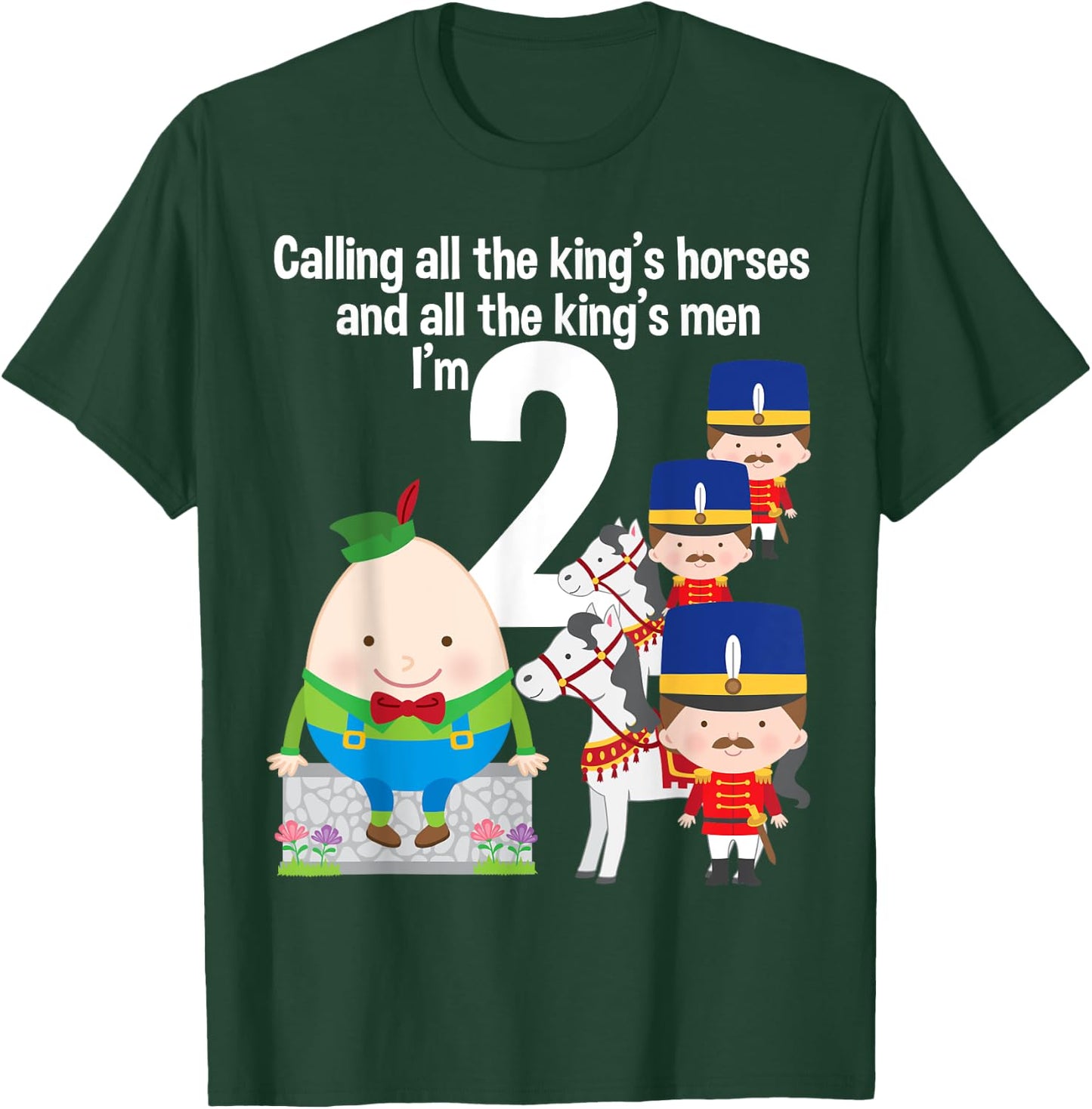 Toddler Kids Humpty Dumpty 2nd Birthday Party Nursery Song T-Shirt - T-Shirt | Forest