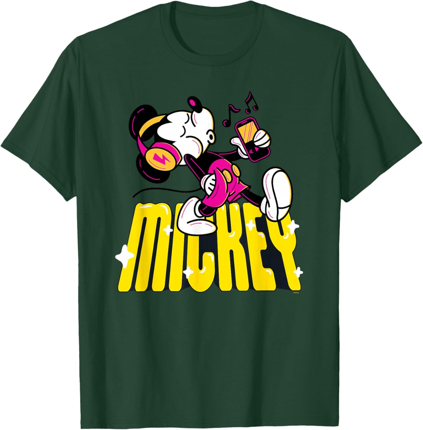 Disney Mickey Mouse Retro Whistling Music Super Cool Stroll T-Shirt - T-Shirt | Forest