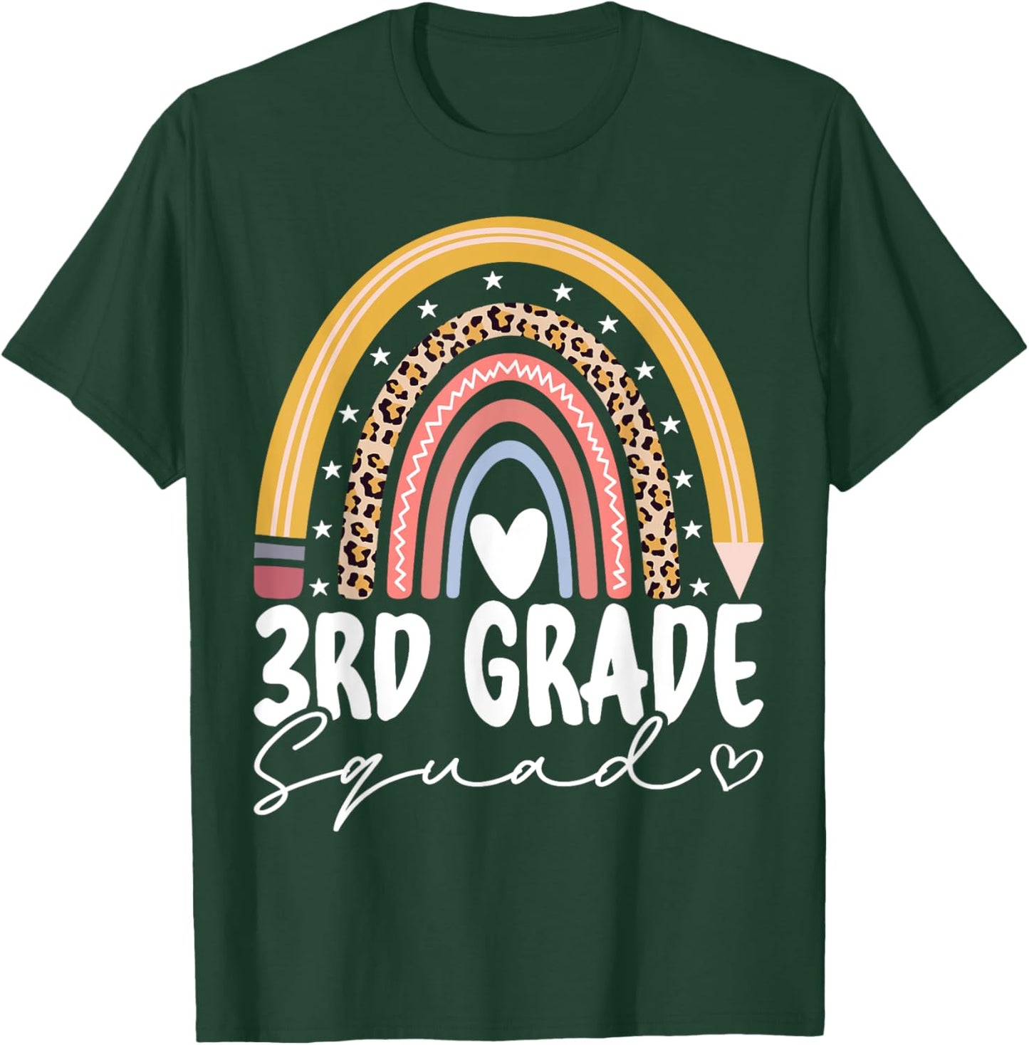Third Grade Squad 3rd Grade Team Retro First Day of School T-Shirt - T-Shirt | Forest