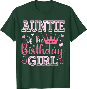 Auntie of The Birthday Girl Cute Pink Matching Family Party T-Shirt - T-Shirt | Forest