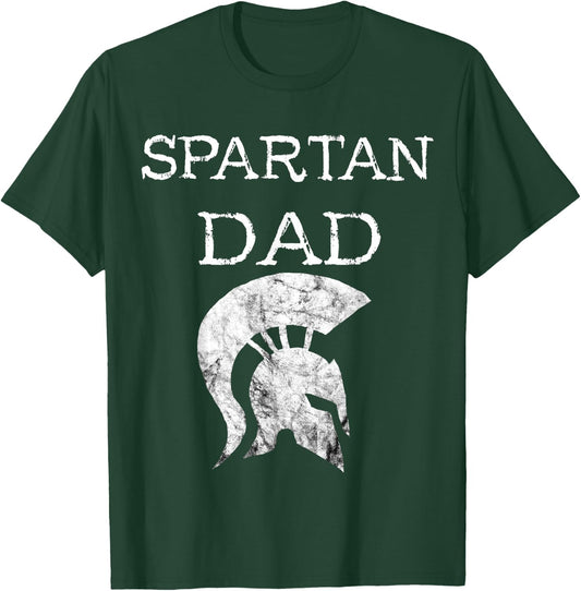 Spartan Dad Spartan Father Gladiators Helmet Spartacus Papa T-Shirt - T-Shirt | Forest