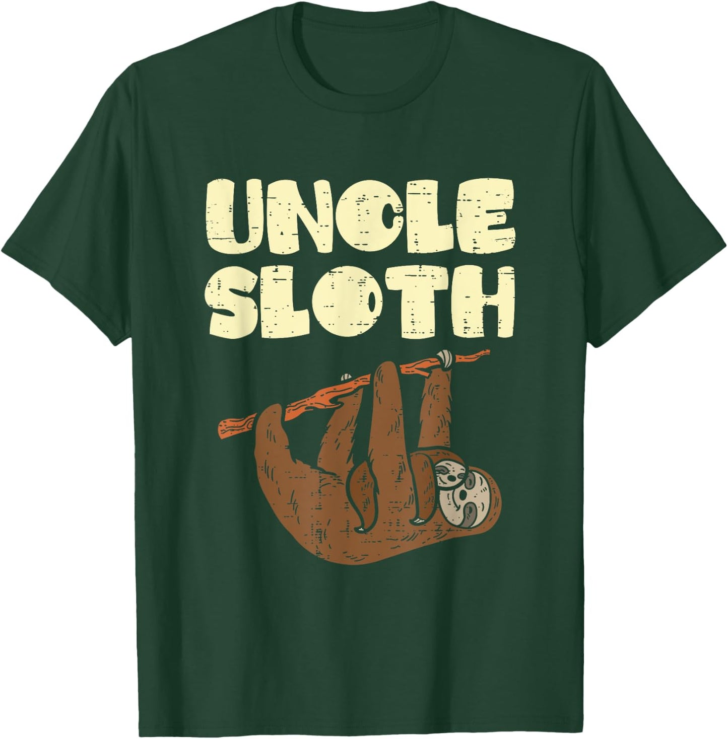 Uncle Sloth Funny Father's Day Animal Lover T-Shirt - T-Shirt | Forest