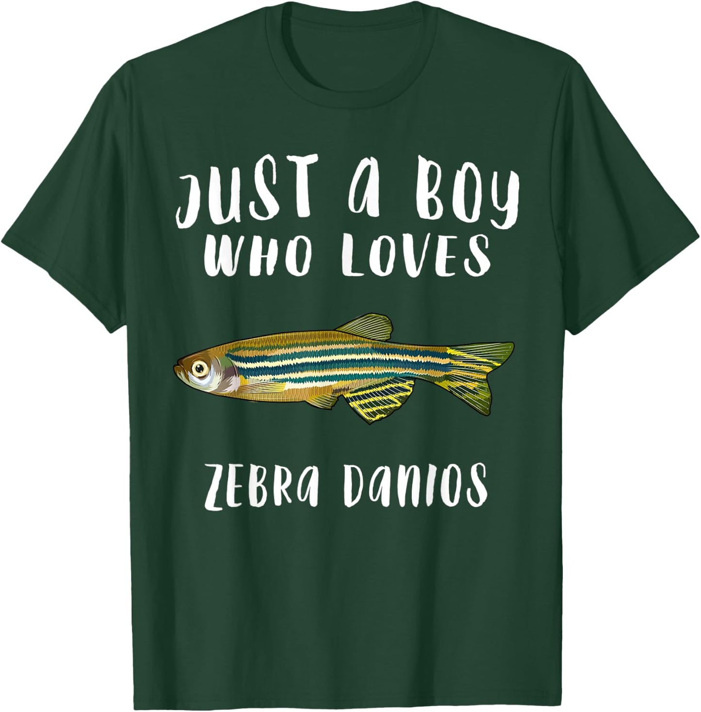 Just A Boy Who Loves Zebra Danios Fish Lover T-Shirt - T-Shirt | Forest