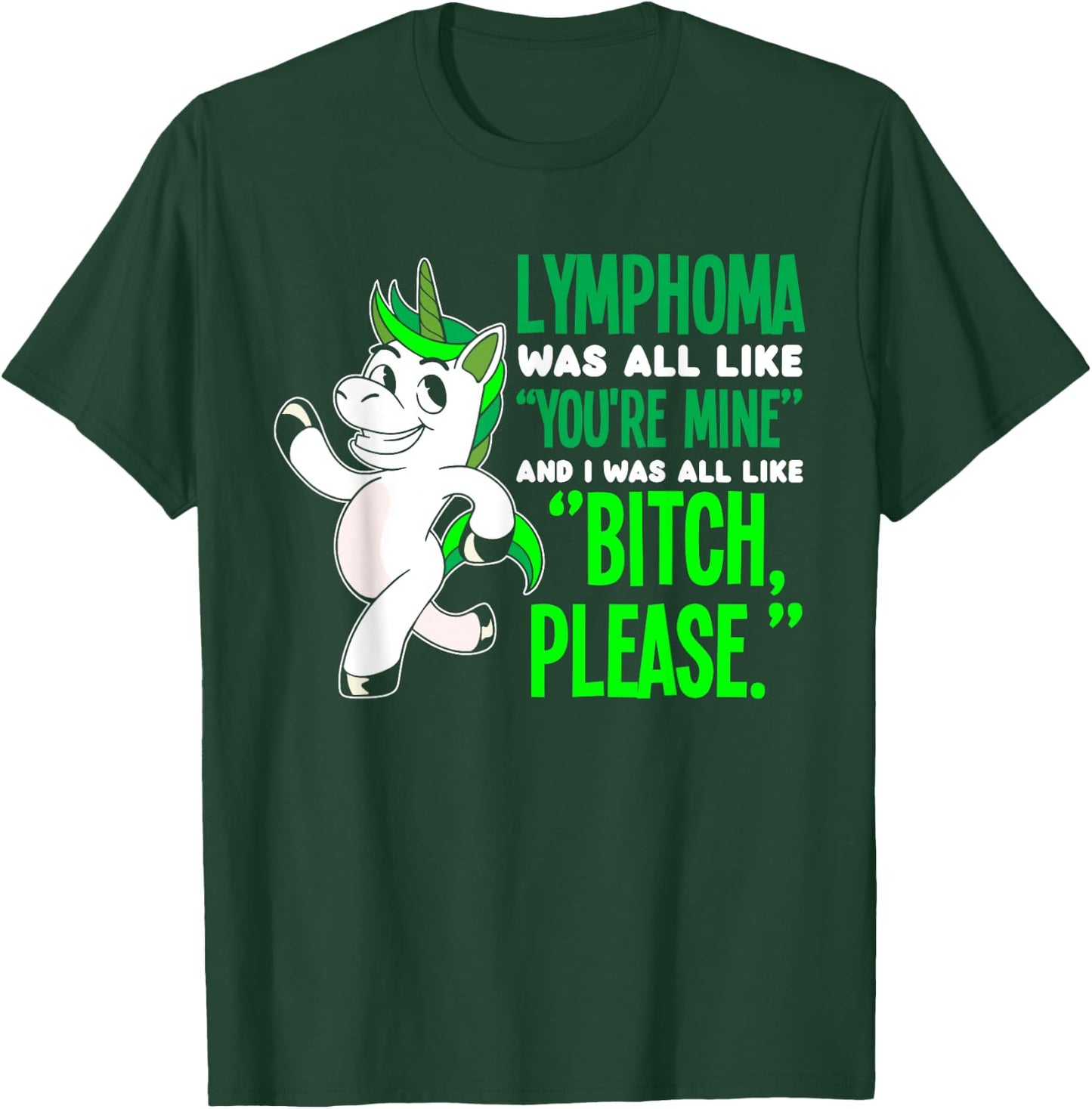 Unicorn Cancer Survivor Non-Hodgkin Lymphoma Awareness T-Shirt - T-Shirt | Forest