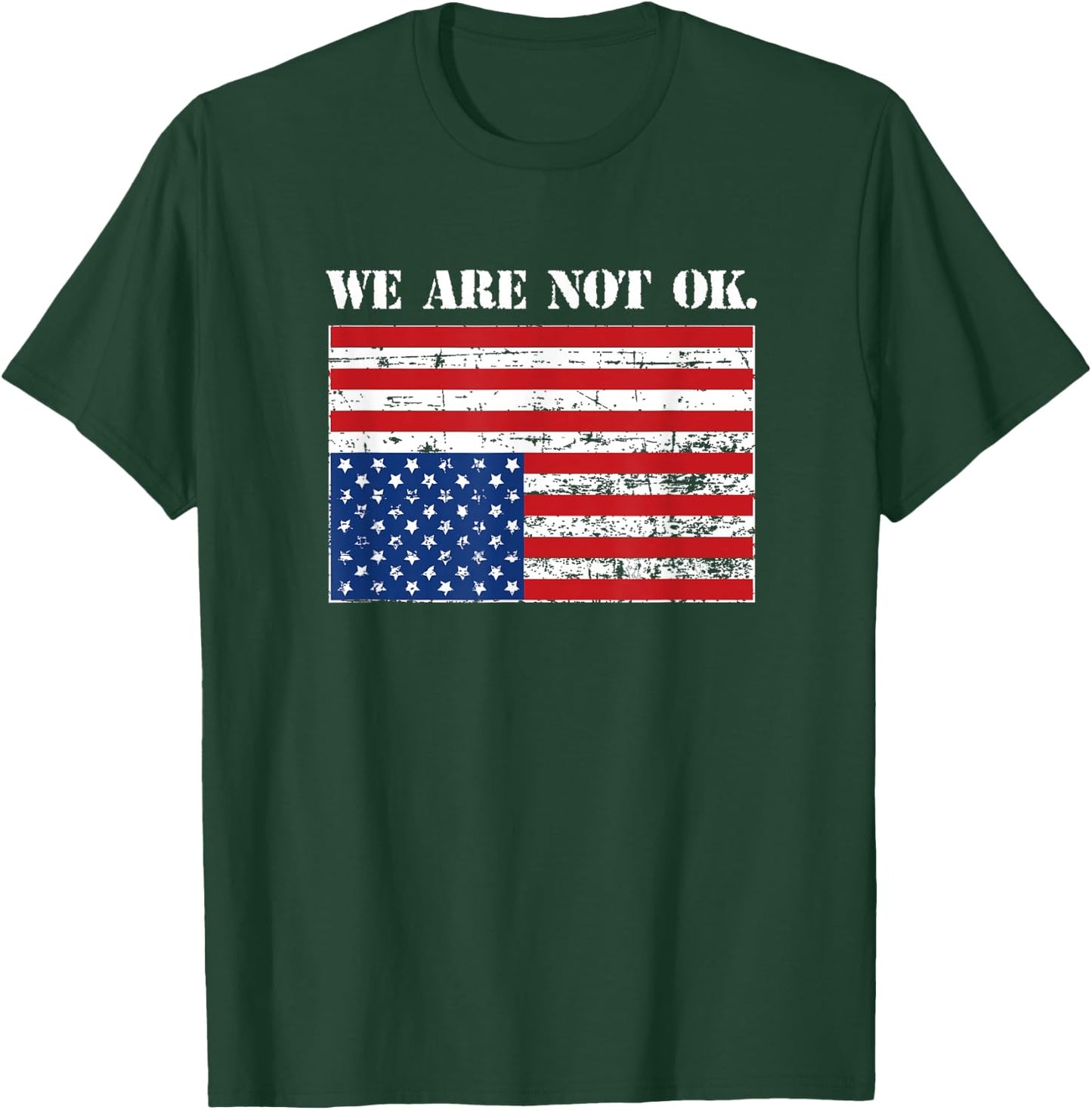 Upside Down USA Flag in Distress Small T-Shirt - T-Shirt | Forest