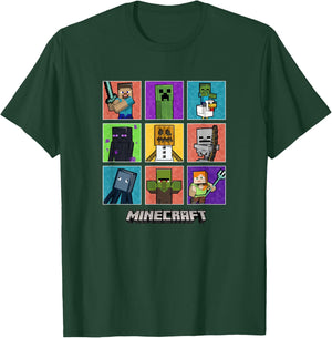 Minecraft Group Shot Colored Box Up T-Shirt - T-Shirt | Forest