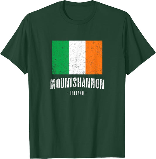 City of MOUNTSHANNON Ireland | Men Women Kids - Irish Flag T-Shirt - T-Shirt | Forest
