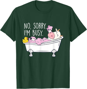 No Sorry I'm Busy - Hot Tub Wellness Bubble Bath T-Shirt - T-Shirt | Forest
