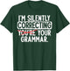 I'm Silently Correcting Your Grammar Police English Teacher Women Girls Kids T-Shirt - T-Shirt | Forest