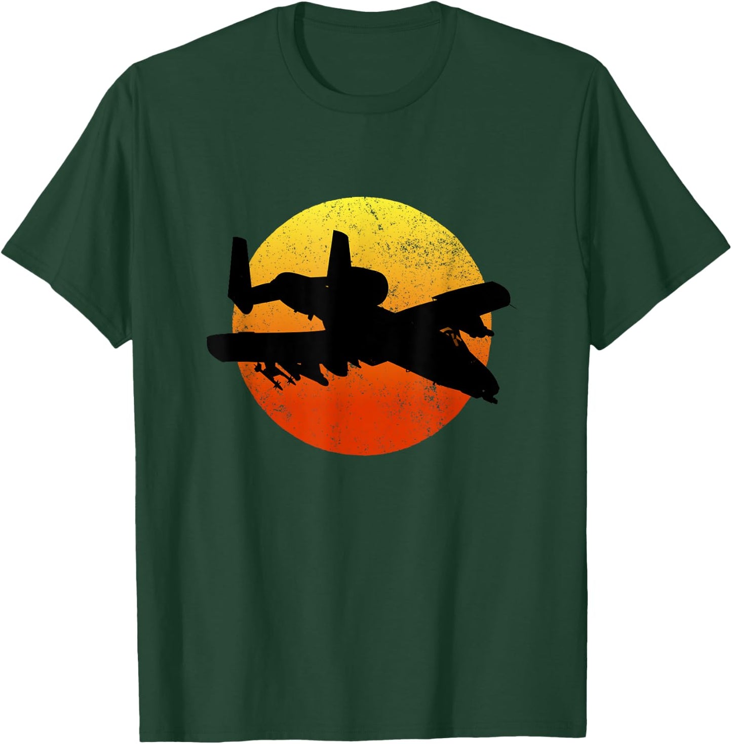 A-10 Warthog Silhouette Sunset Thunderbird Tank Buster A10 T-Shirt - T-Shirt | Forest