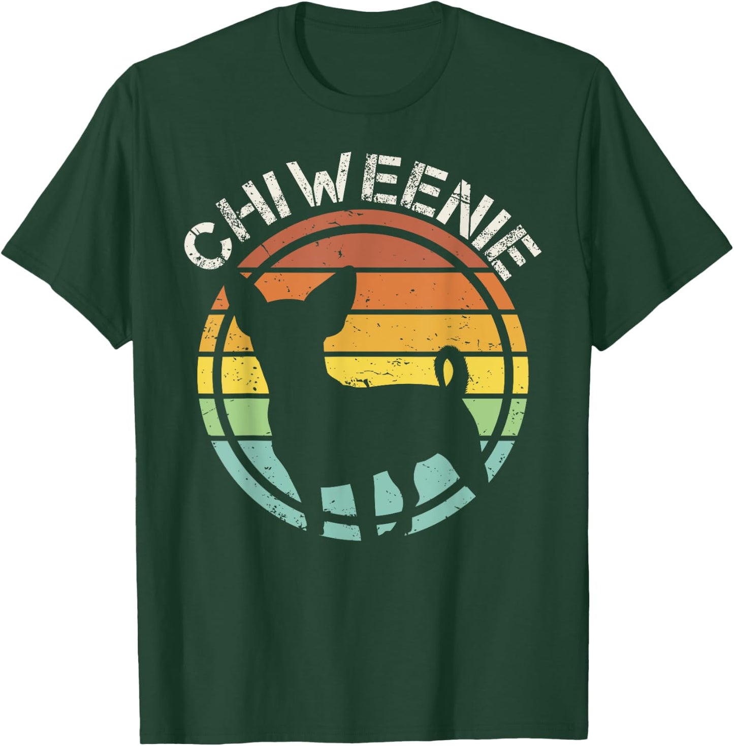 Cute Retro Chiweenie Silhouette Gift design for Chiweenies T-Shirt - T-Shirt | Forest