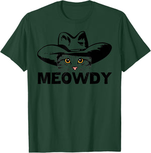 Meowdy - Funny Mashup Between Meow and Howdy - Cat Meme Small T-Shirt - T-Shirt | Forest